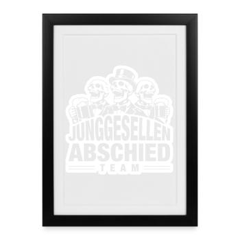 Équipe de Bachelor Party Bière Skeleton - Affiche encadrée (27 × 37 cm) - noir - Devant