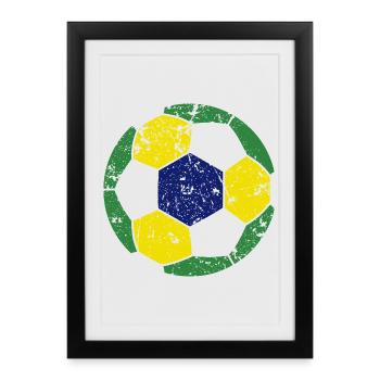Fußball de football brésilien - Affiche encadrée (27 × 37 cm) - noir - Devant