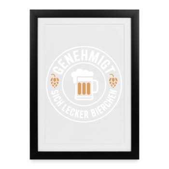 indulges yummy beer booze party beer - Framed poster (27 × 37 cm) - black - Front