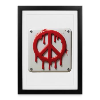 PEACE EMERGENCY #2 - peace & love - Affiche encadrée (27 × 37 cm) - noir - Devant