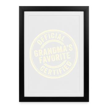 Favorite Grandchild Official Grandma's Favorite - Framed poster (27 × 37 cm) - black - Front