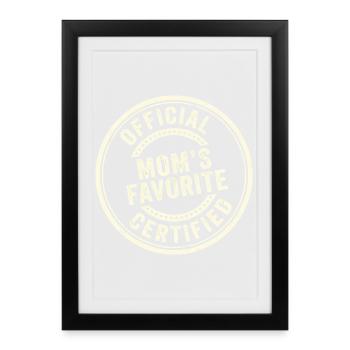 Enfant préféré Drôle Préféré de la maman officielle - Affiche encadrée (27 × 37 cm) - noir - Devant