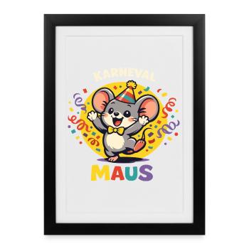 Sweet Carnival Mouse Female Funny - Affiche encadrée (27 × 37 cm) - noir - Devant