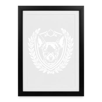 Armoiries du chien noble - Affiche encadrée (27 × 37 cm) - noir - Devant