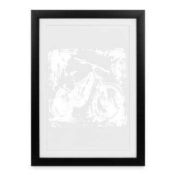 Graphique pour amateurs de VTT - Affiche encadrée (27 × 37 cm) - noir - Devant