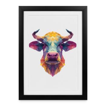 Vache - Affiche encadrée (27 × 37 cm) - noir - Devant