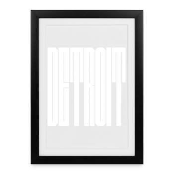 Logo de Detroit USA City - Affiche encadrée (27 × 37 cm) - noir - Devant