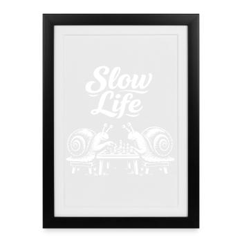 Slow Life Snails Chess Duel - Framed poster (27 × 37 cm) - black - Front