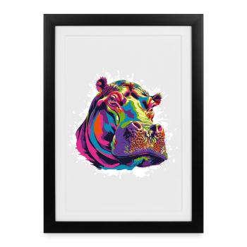 Hippo Art Comic - Framed poster (27 × 37 cm) - black - Front