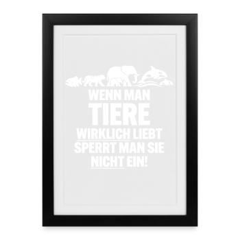 Wild animals do not belong in zoos - Framed poster (27 × 37 cm) - black - Front