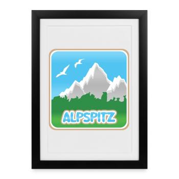 Alpspitz d’alpinisme - Affiche encadrée (27 × 37 cm) - noir - Devant