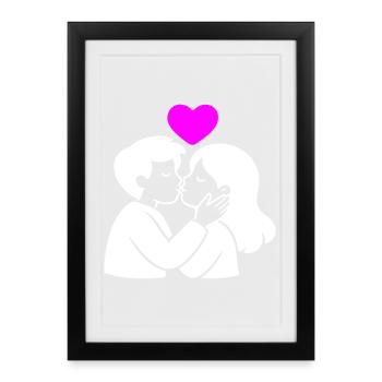 In Love Couple Heart Love - Framed poster (27 × 37 cm) - black - Front
