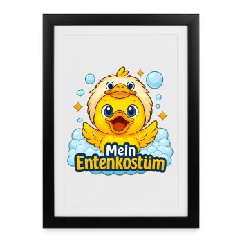 Mon costume de canard Carnaval drôle Canard Carnaval - Affiche encadrée (27 × 37 cm) - noir - Devant
