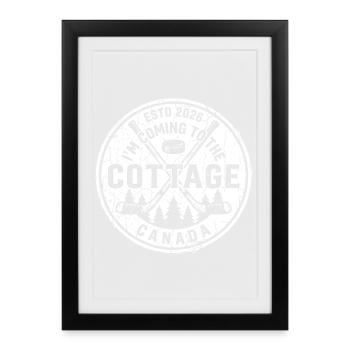 Rustic Cottage Canada Hockey Estd 2026 Design - Affiche encadrée (27 × 37 cm) - noir - Devant