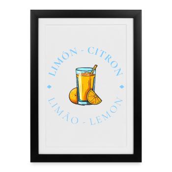 Logo du cercle d’agrumes de la limonade - Affiche encadrée (27 × 37 cm) - noir - Devant