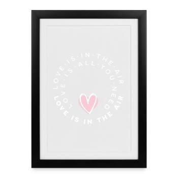 Design « L’amour dans les airs » - Affiche encadrée (27 × 37 cm) - noir - Devant