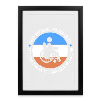 fauteuil roulant - Affiche encadrée (27 × 37 cm) - noir - Devant