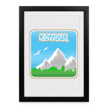 Mount Kongur - Framed poster (27 × 37 cm) - black - Front
