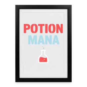 Jeux textuels de potions de mana - Affiche encadrée (27 × 37 cm) - noir - Devant