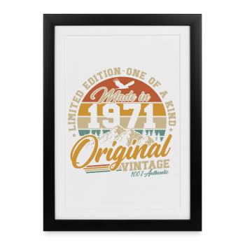 Original 1971 Vintage Vintage Birthday Gift - Framed poster (27 × 37 cm) - black - Front