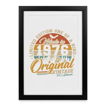 1976 Vintage Vintage Birthday Gift Retro - Framed poster (27 × 37 cm) - black - Front