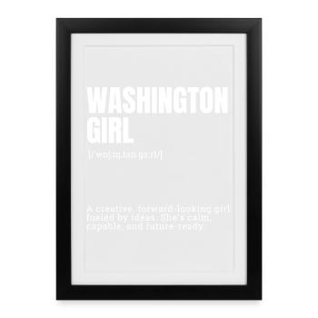 Portrait de la fille Washington Typographe - Affiche encadrée (27 × 37 cm) - noir - Devant