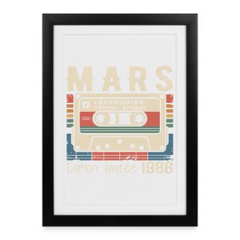 Birthday 1986 March 1986 born in March 1986 - Framed poster (27 × 37 cm) - black - Front