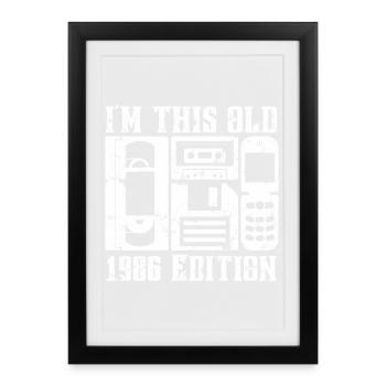 I'm This Old 1986 Edition Retro Design - Framed poster (27 × 37 cm) - black - Front