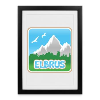 Mount Elbrus - Framed poster (27 × 37 cm) - black - Front