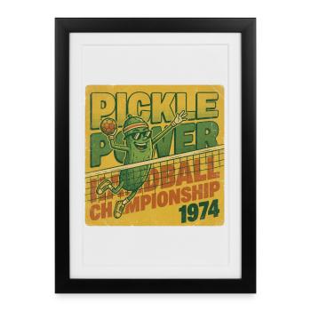 Championnat de Handball Pickle Power 1974 Rétro - Affiche encadrée (27 × 37 cm) - noir - Devant