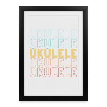 Ukulele typography - Framed poster (27 × 37 cm) - black - Front