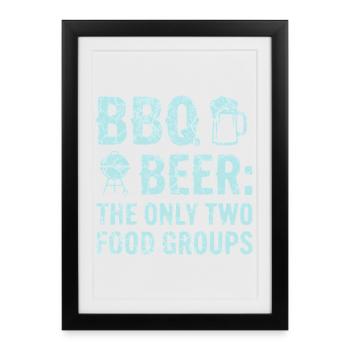 T-shirt barbecue, sweat à capuche pour les maîtres du grill et les fans de grill - Affiche encadrée (27 × 37 cm) - noir - Devant