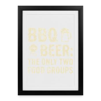 T-shirt barbecue, sweat à capuche pour les maîtres du grill et les fans de grill - Affiche encadrée (27 × 37 cm) - noir - Devant