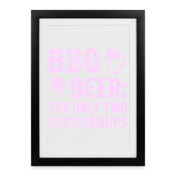 T-shirt barbecue, sweat à capuche, idée cadeau pour Grill Master - Affiche encadrée (27 × 37 cm) - noir - Devant