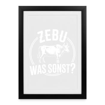 Zèb, quoi d’autre, humour de vache - Affiche encadrée (27 × 37 cm) - noir - Devant