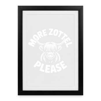 Vache des Highlands / Bœuf des Highlands – J’adore les Highlands - Affiche encadrée (27 × 37 cm) - noir - Devant