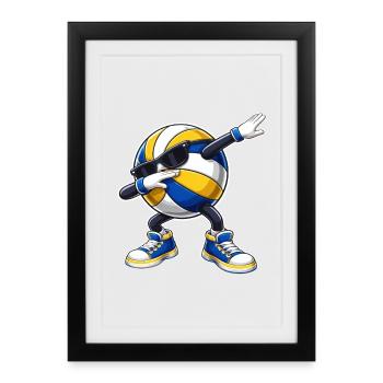Volleyball Dab Volleyball Player Dabbing - Framed poster (27 × 37 cm) - black - Front