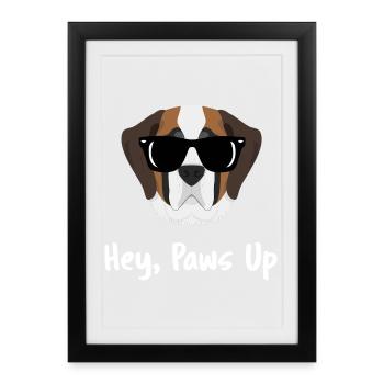 Lunettes de soleil Saint-Bernard Cool Pattes en L’Aire - Affiche encadrée (27 × 37 cm) - noir - Devant