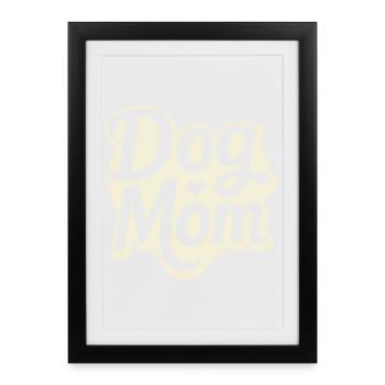 Cœur de maman de chien – Amour du chien - Affiche encadrée (27 × 37 cm) - noir - Devant