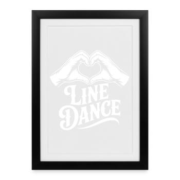 Line Dance Heart-Hand Logo - Framed poster (27 × 37 cm) - black - Front