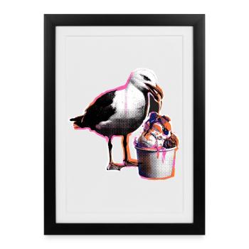 Möwe Isst Eis - Framed poster (27 × 37 cm) - black - Front