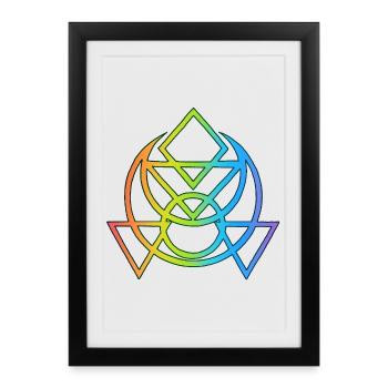 Multicolored Egyptian esoteric symbol - Framed poster (27 × 37 cm) - black - Front