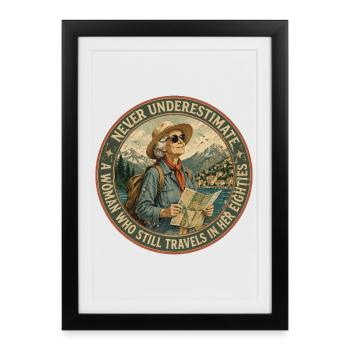 80-year-old adventurer: The Adventure Continues - Framed poster (27 × 37 cm) - black - Front