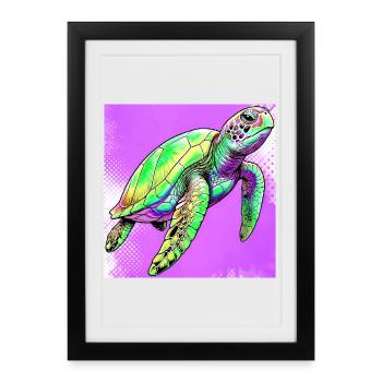turtle - Framed poster (27 × 37 cm) - black - Front