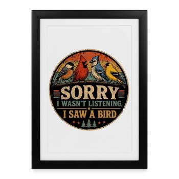 Passion Birds Humor Gift Ornithology - Framed poster (27 × 37 cm) - black - Front