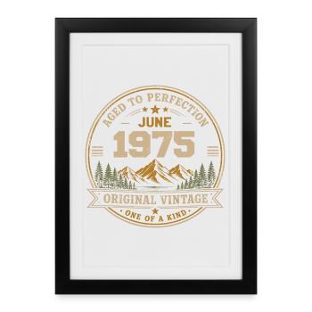 Vintage June 1975 - Original Perfection June 1975 - Framed poster (27 × 37 cm) - black - Front