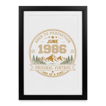 Vintage June 1986 - Original Perfection June 1986 - Framed poster (27 × 37 cm) - black - Front