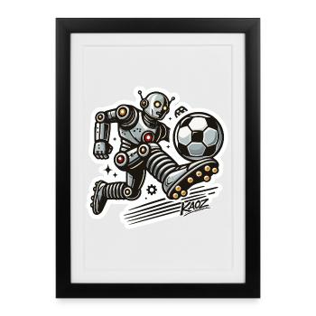 Robo Striker Soccer Bot - Framed poster (27 × 37 cm) - black - Front