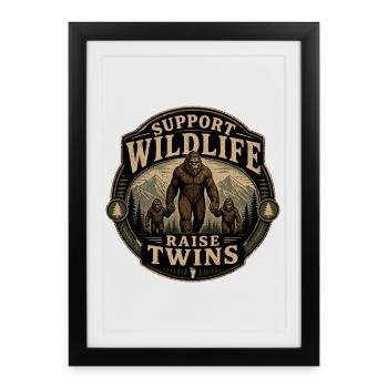 Soutenez la Vie Sauvage : Élevez des Jumeaux - Affiche encadrée (27 × 37 cm) - noir - Devant