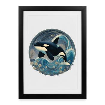 Killer whale - Framed poster (27 × 37 cm) - black - Front